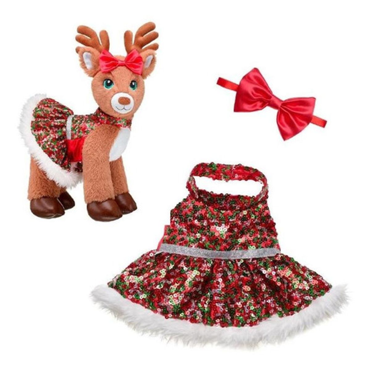 BUILD A BEAR - Vestido Lentejuelas Navidad Merry Mission Build A Bear