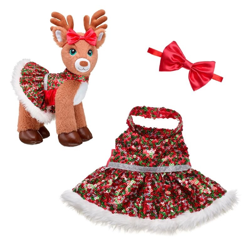 BUILD A BEAR - Vestido Lentejuelas Navidad Merry Mission Build A Bear