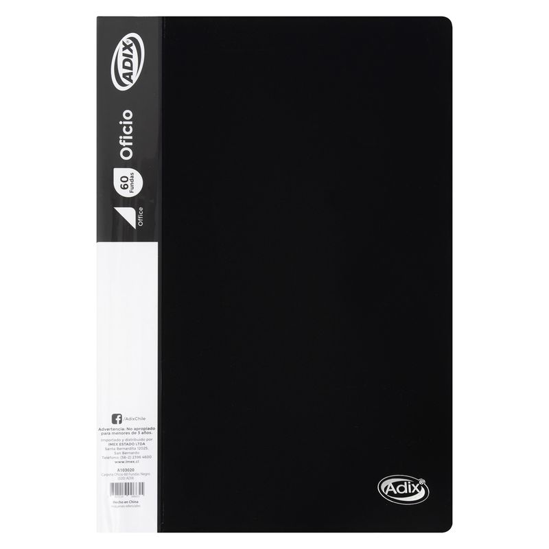 ADIX - CARPETA OFICIO 60 FUNDAS NEGRO