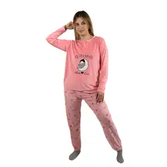 MEDIA LUNA - Pijama Mujer Plush Diseño Pinguino