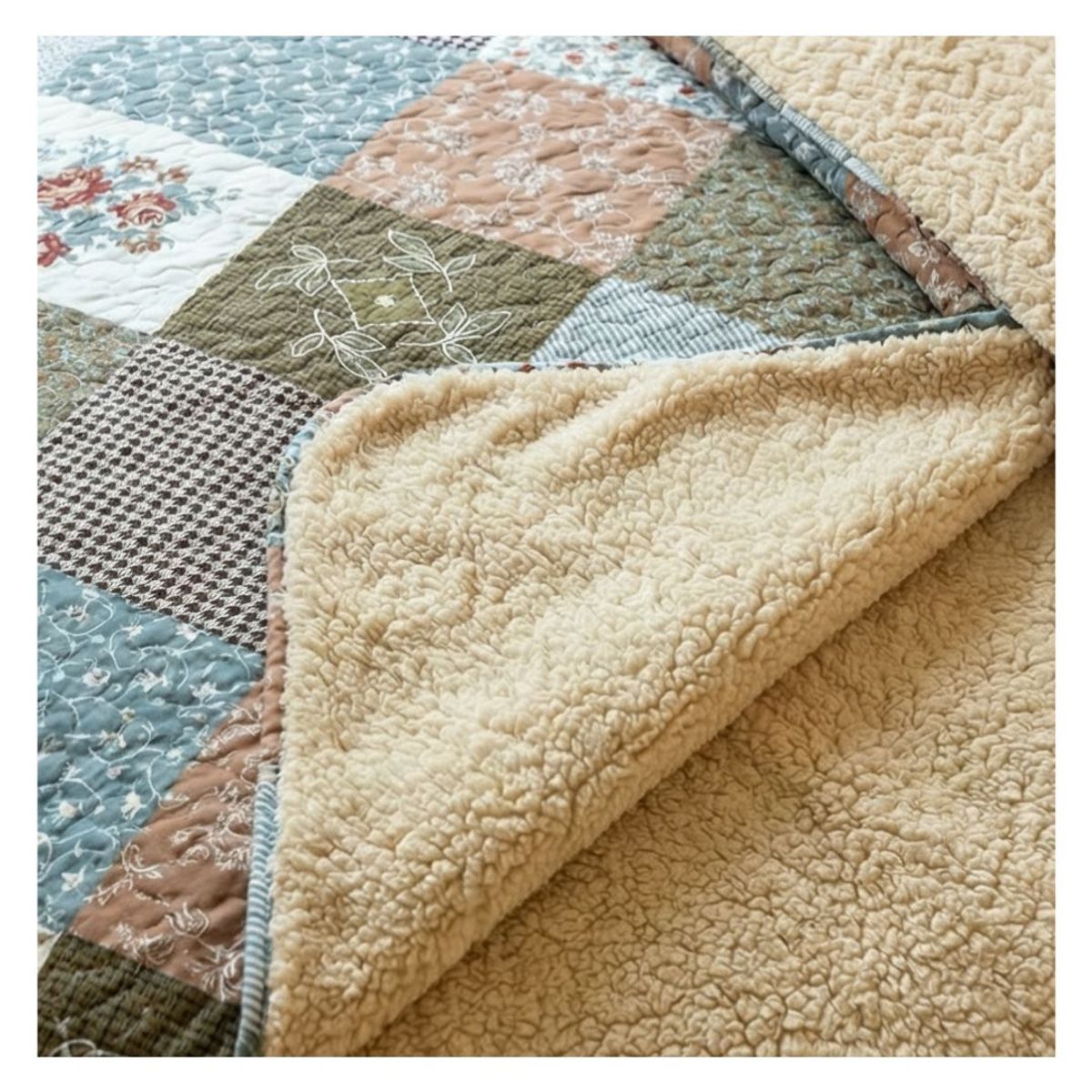 GENERICO - Cubrecama Sherpa 2 Plazas - Rombo Multidiseño M936