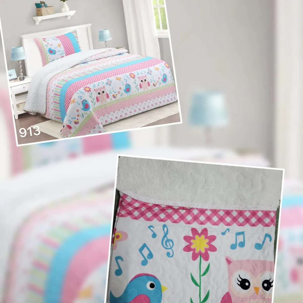 GENERICO - Cubrecama Sherpa 1.5 Plazas - Búho Niña M913