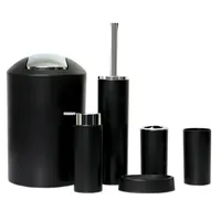Set Juego De Baño 6 Piezas Accesorios Negro