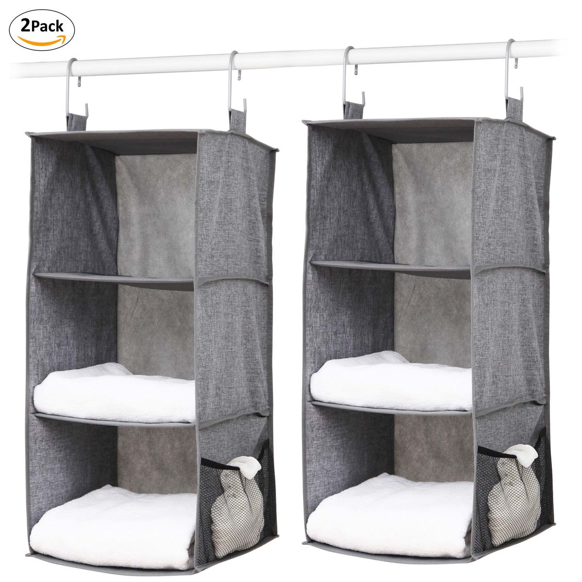 CARRY ALL - Pack 2 Organizadores De Ropa 3 Compartimentos Colgante Closet