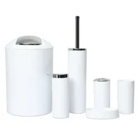 Set Juego De Baño 6 Piezas Accesorios Blanco