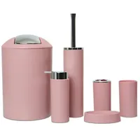 Set Juego De Baño 6 Piezas Accesorios Rosado