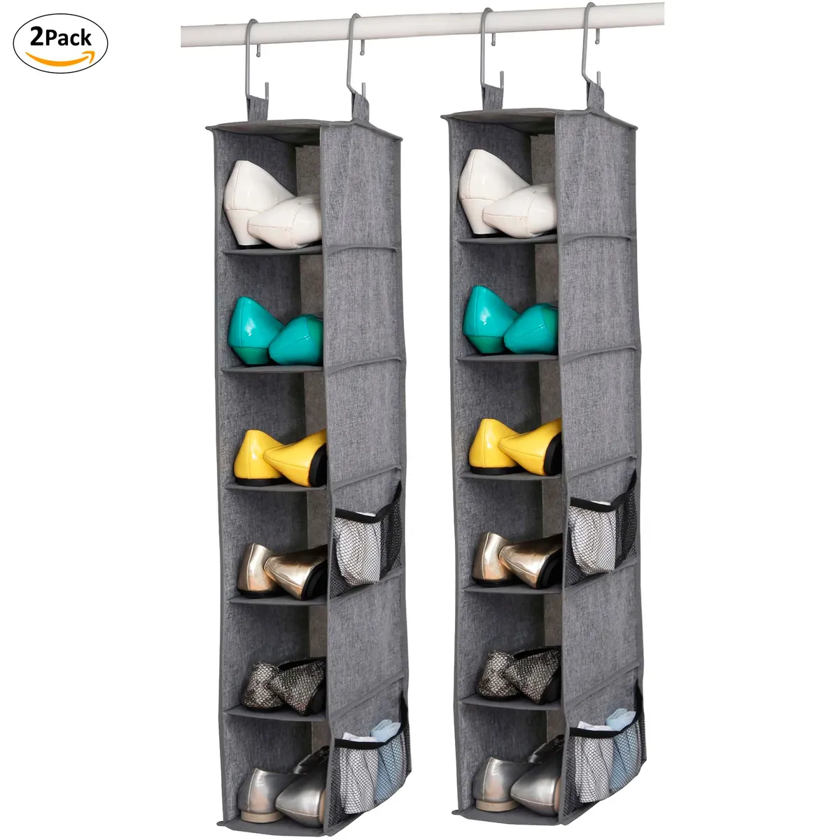 CARRY ALL - Pack 2 Organizadores De Ropa Zapatos 6 Compartimentos Colgante Closet