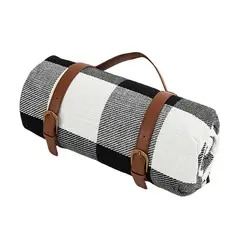 GLOBAL LATIN GROUP - Manta Picnic de cuadros Negros con Blanco - Negro