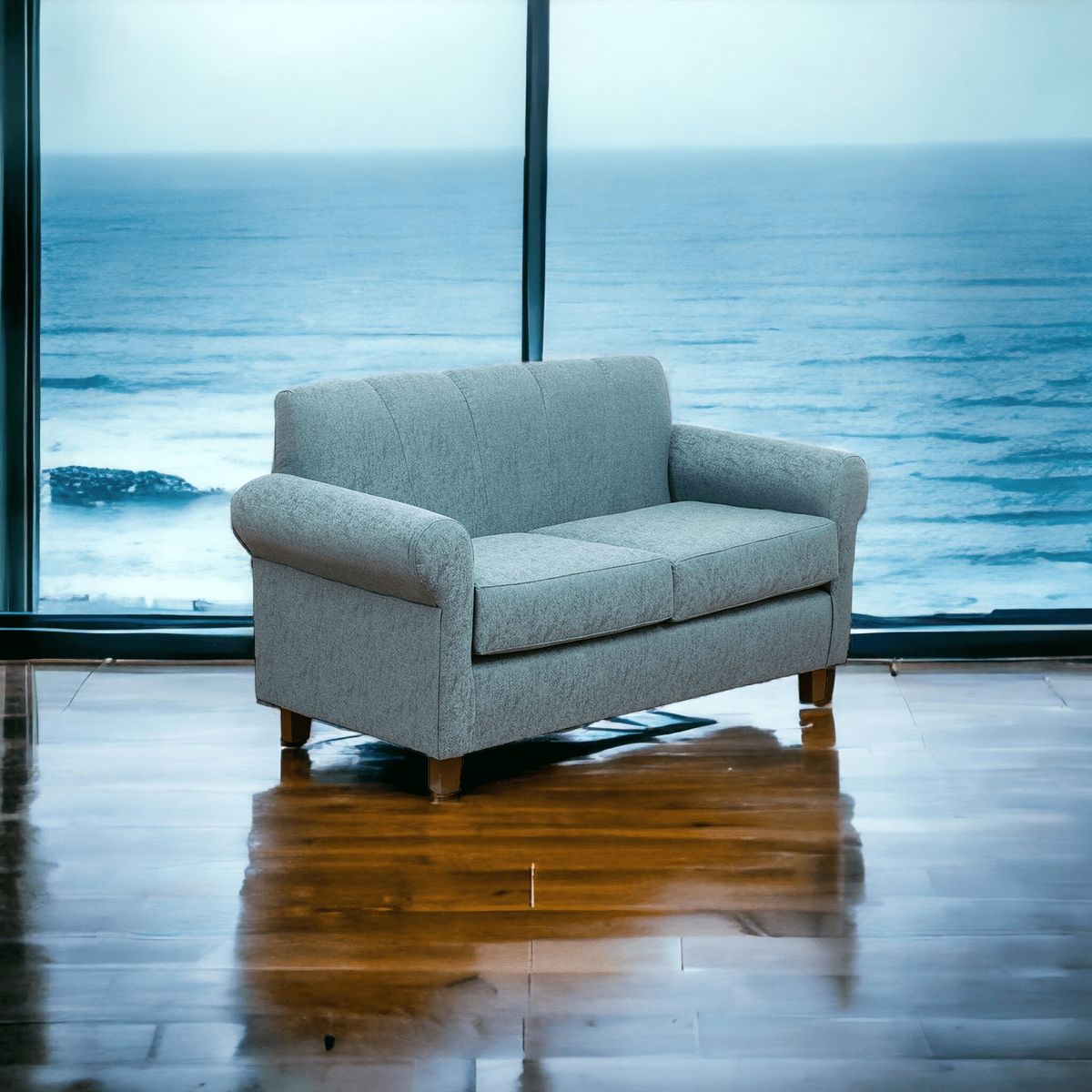 MUEBLES AMERICA - Sofá Lucy 2 Cuerpos Lino Azul Claro