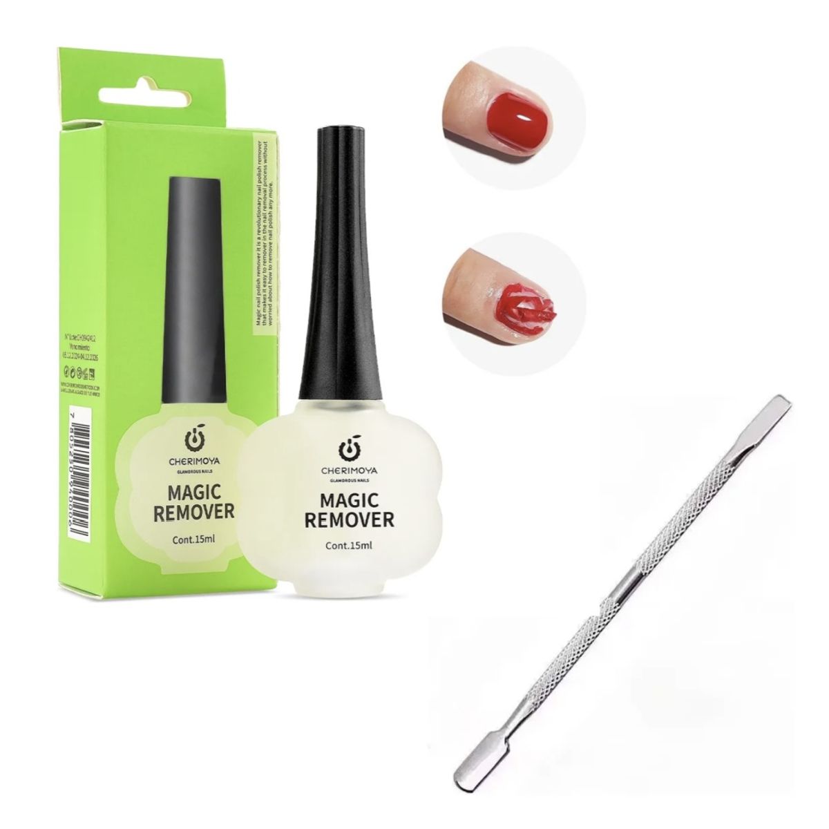 GENERICO - Magic Remove Gel Cherimoya Y Repujador De Uñas