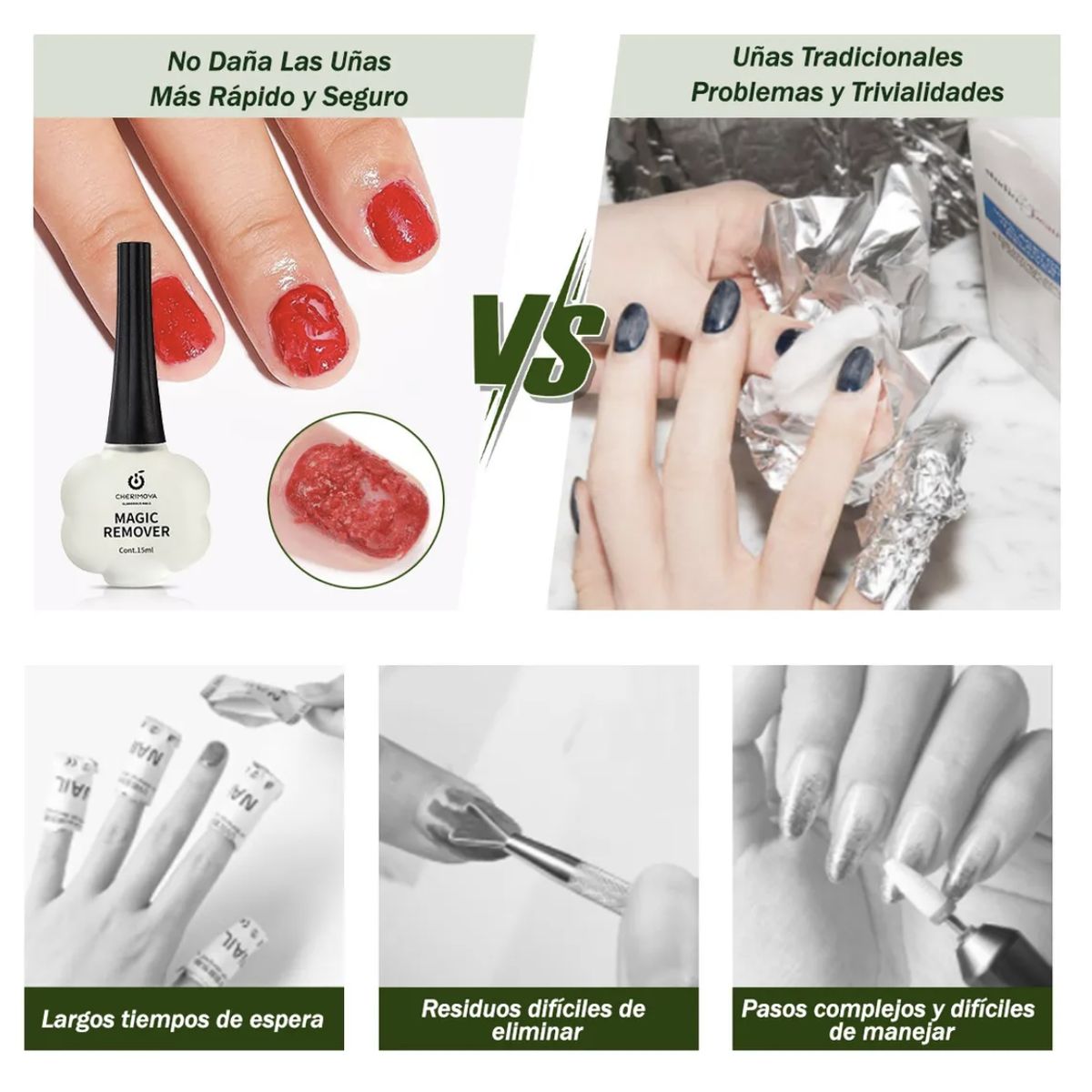 GENERICO - Magic Remove Gel Cherimoya Y Repujador De Uñas