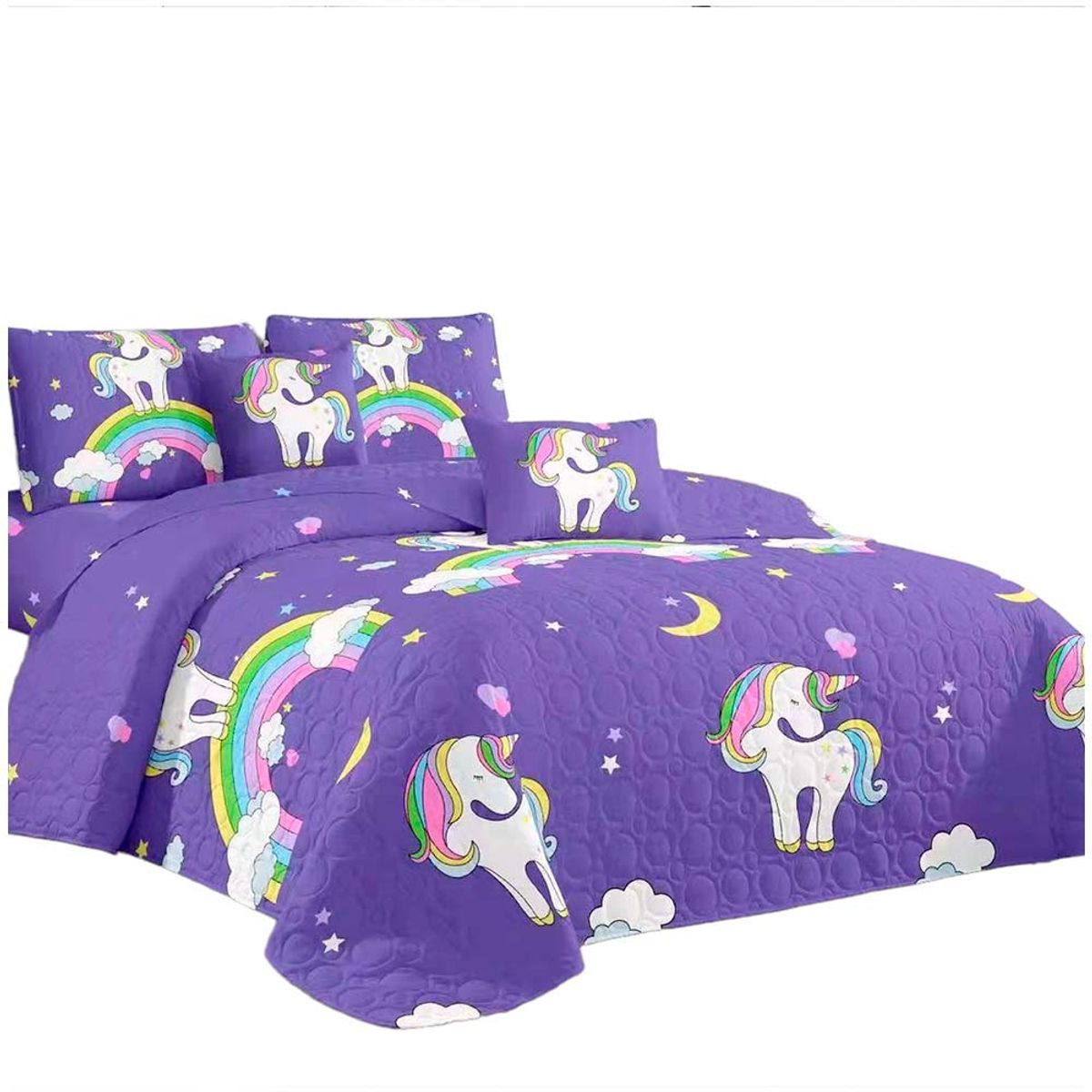 GENERICO - Cubrecama Quilt Unicornio estampado 15p.