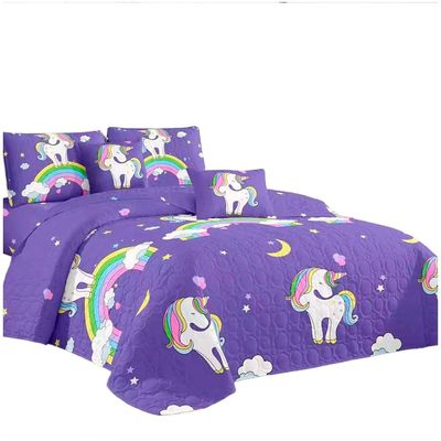 Imagen 2 del producto Cubrecama Quilt Unicornio estampado 15p.
