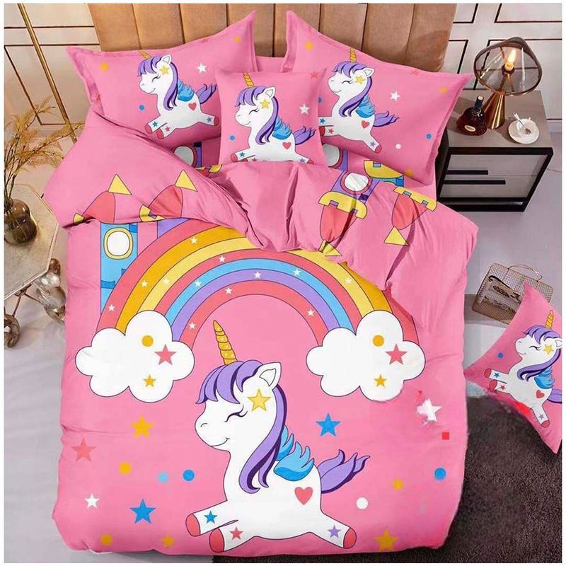 GENERICO - Cubrecama Quilt UnicornioR estampado 15p
