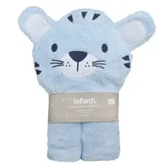 INFANTI - Toalla con Capucha para Bebé Tigre Celeste
