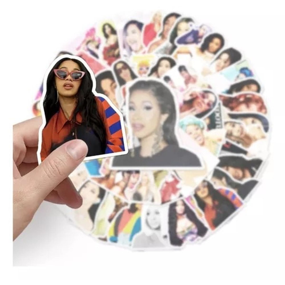 GARSIL - 50 Stickers De Cardi B - Etiquetas Autoadhesivas