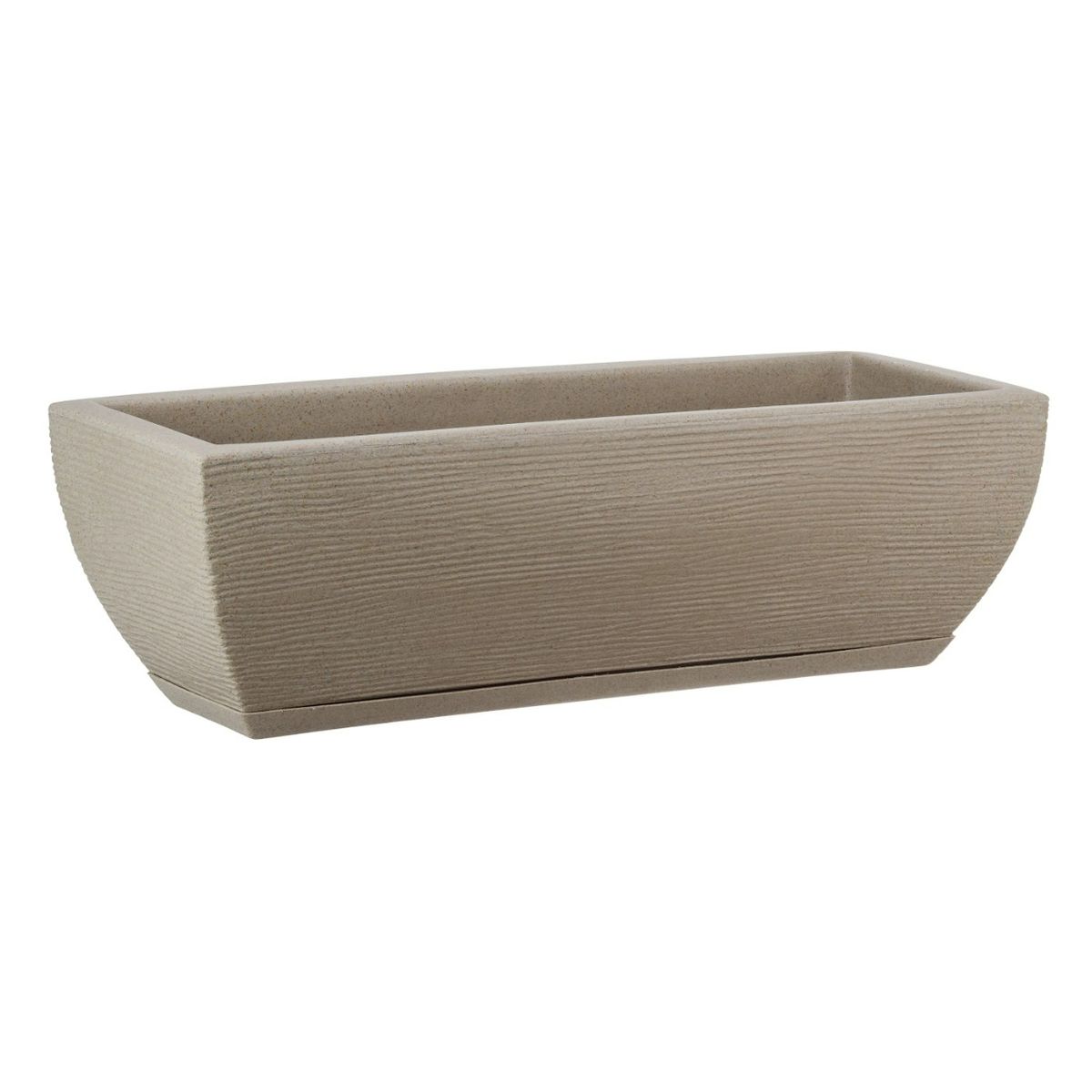 FLORIDIS - MACETERO FLORIDIS BEIGE EFECTO PIEDRA JARDINERA 16CM ALTO CON PLATO