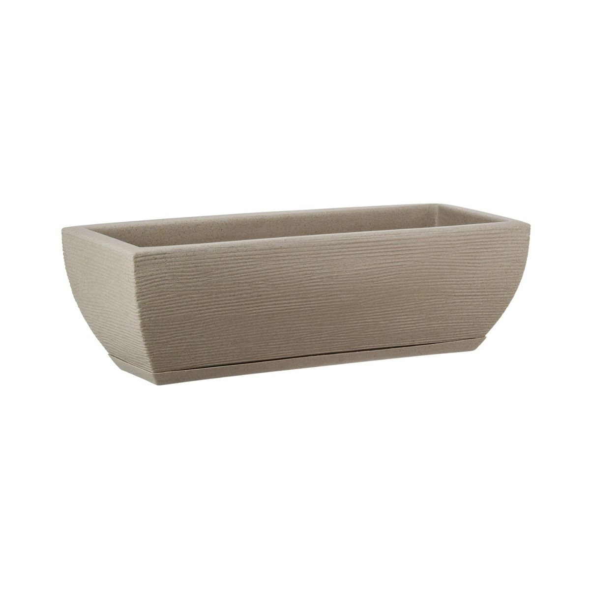FLORIDIS - MACETERO FLORIDIS BEIGE EFECTO PIEDRA JARDINERA 16CM ALTO CON PLATO