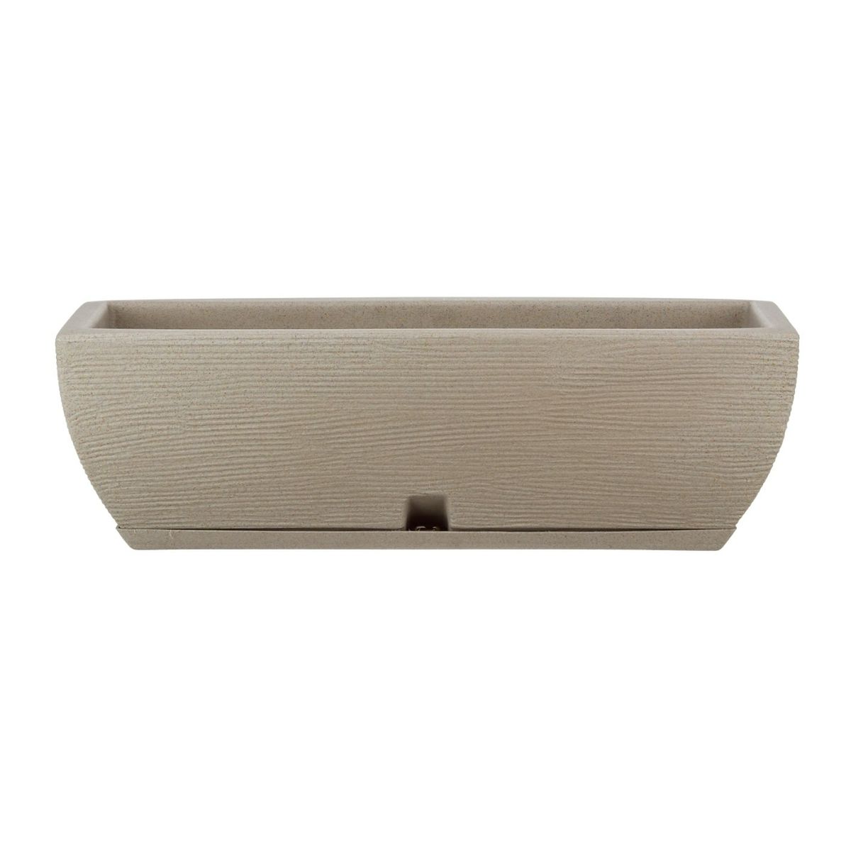 FLORIDIS - MACETERO FLORIDIS BEIGE EFECTO PIEDRA JARDINERA 16CM ALTO CON PLATO