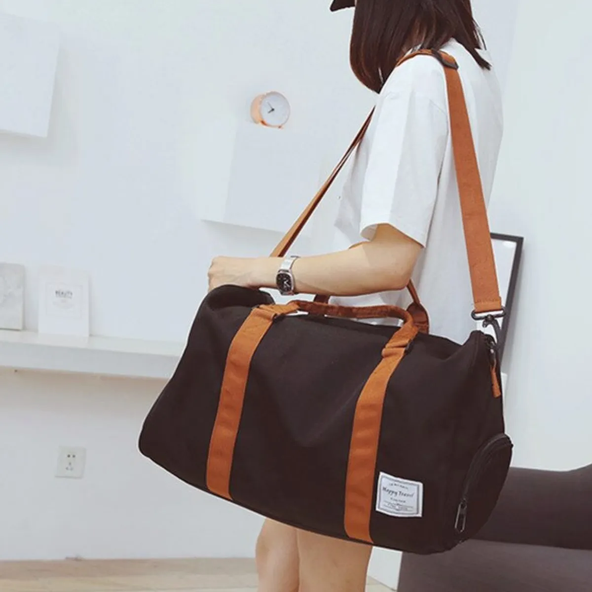 IMPORTCLICK - Bolso De Viaje Deporte Gimnasia 35L Negro