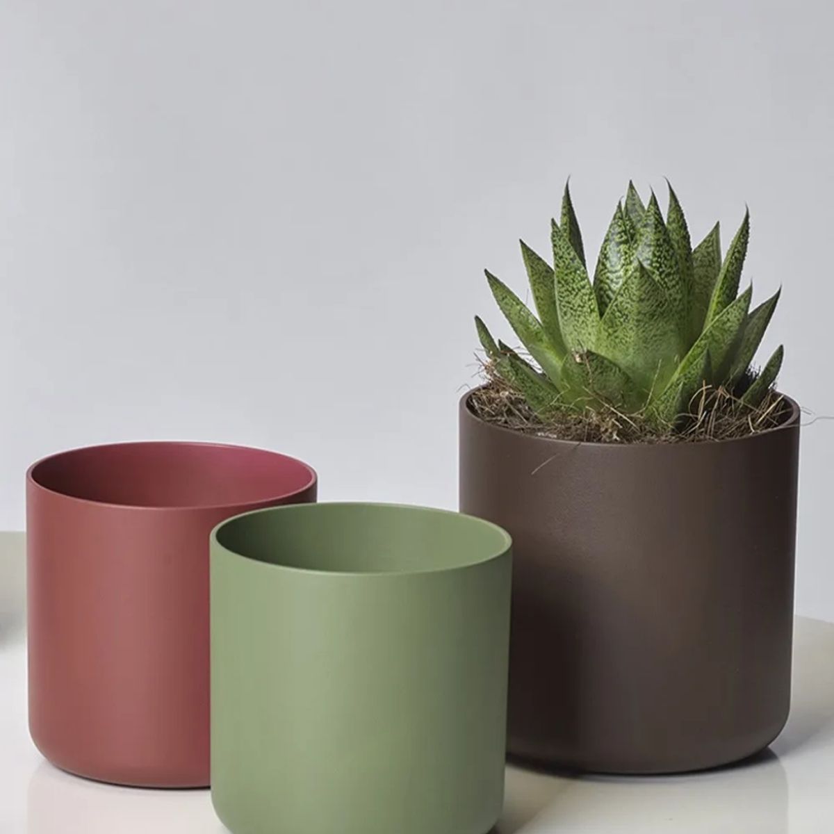 EURO3PLAST - Macetero de plástico reciclado13x12 cm color óxido