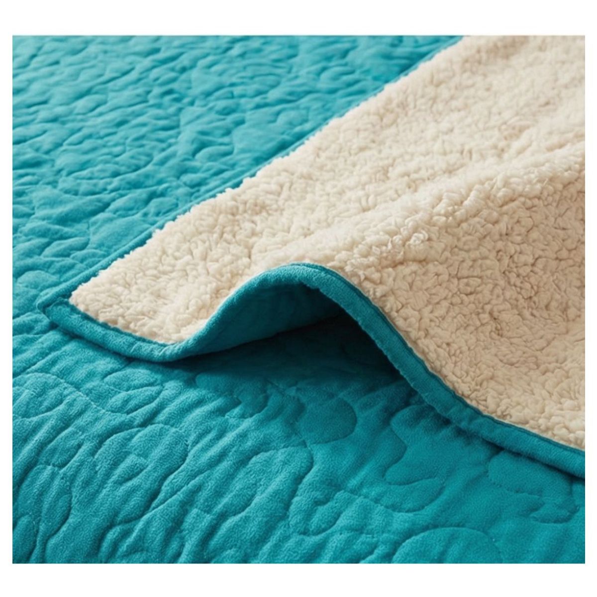 GENERICO - Cubrecama Sherpa King - Turquesa M919