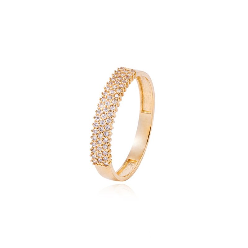 JB JOYAS BARON - Anillo Compromiso de Oro 18Kt Triple Cintillo Circones