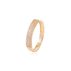 JB JOYAS BARON - Anillo Compromiso de Oro 18Kt Triple Cintillo Circones