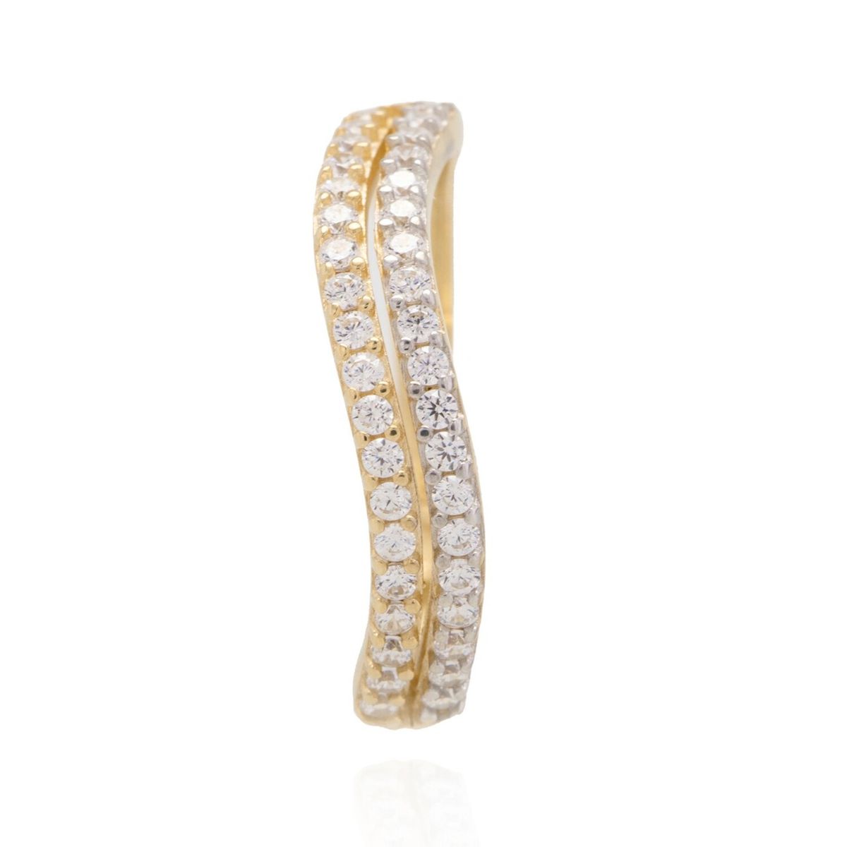 JB JOYAS BARON - Anillo Compromiso de Oro 18Kt Cintillo doble Circon