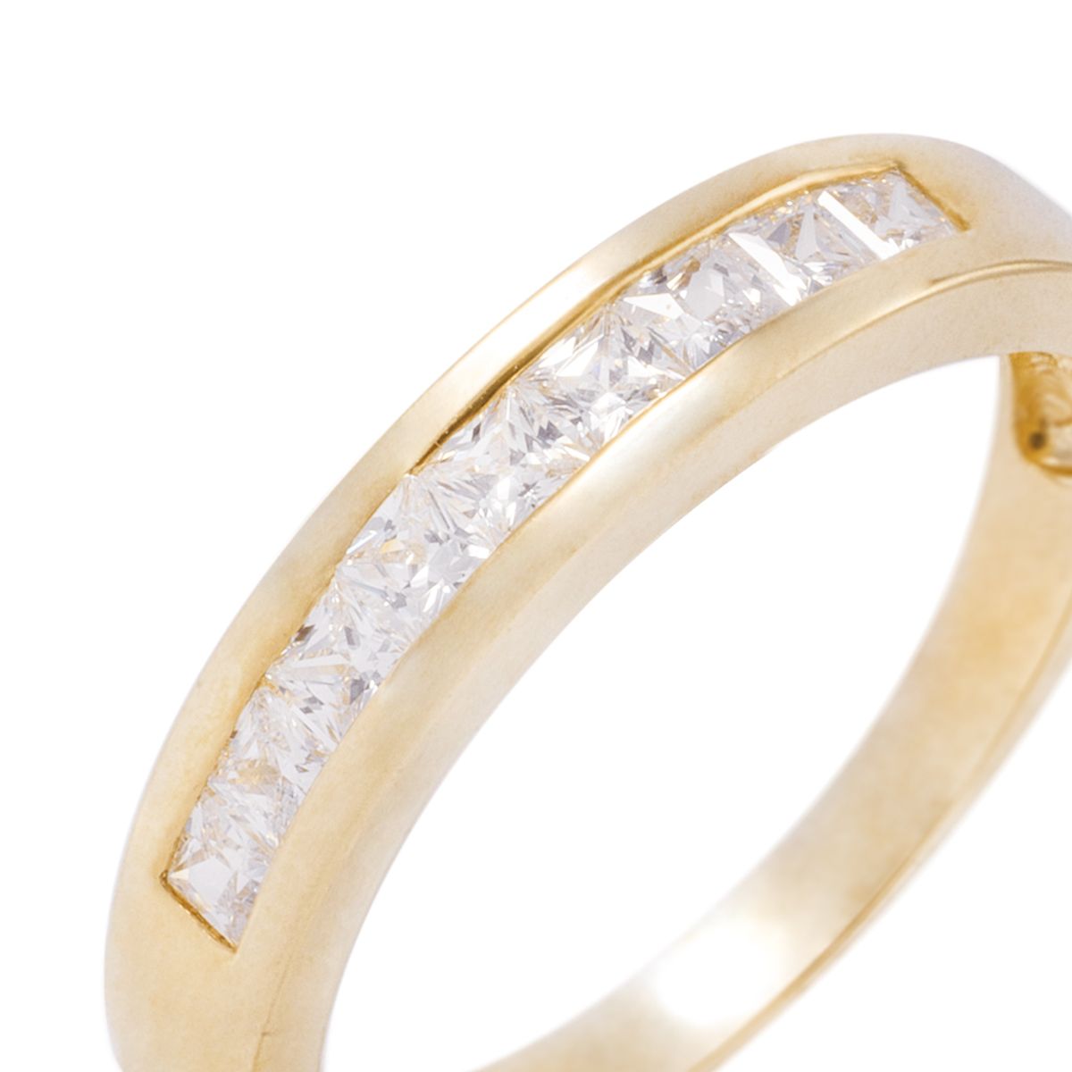 JB JOYAS BARON - Anillo Compromiso de Oro 18Kt Circón corte Princesa en Riel