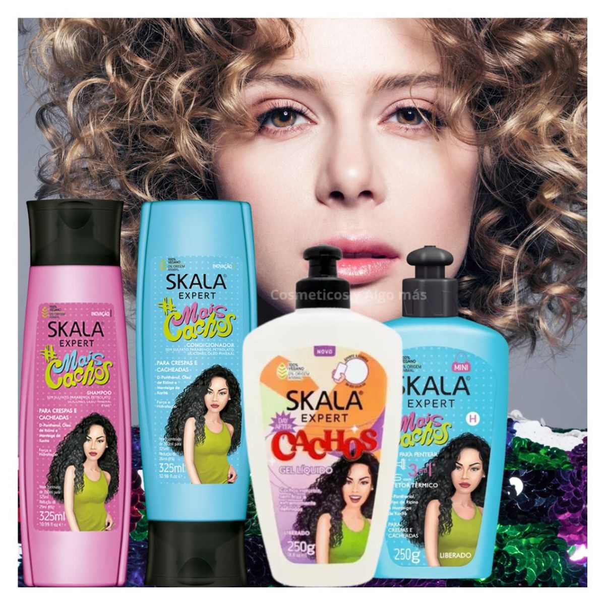 GENERICO - Línea capilar Mais Cachos para definicion y fijacion de rizos.