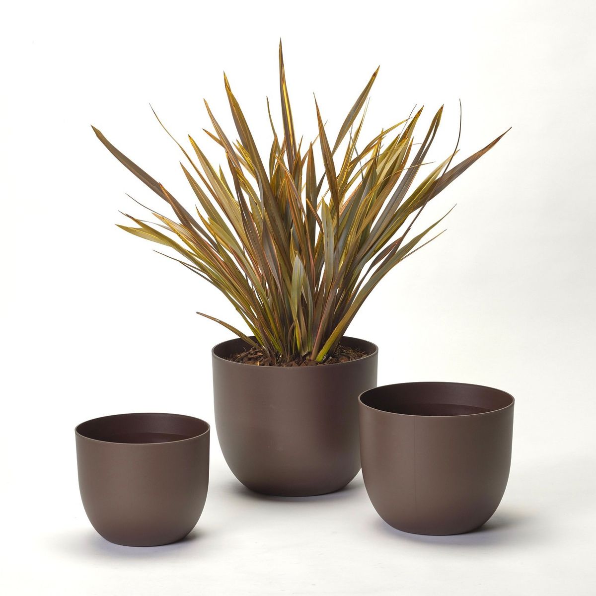 EURO3PLAST - Macetero de plástico reciclado 30 x 24 cm color óxido