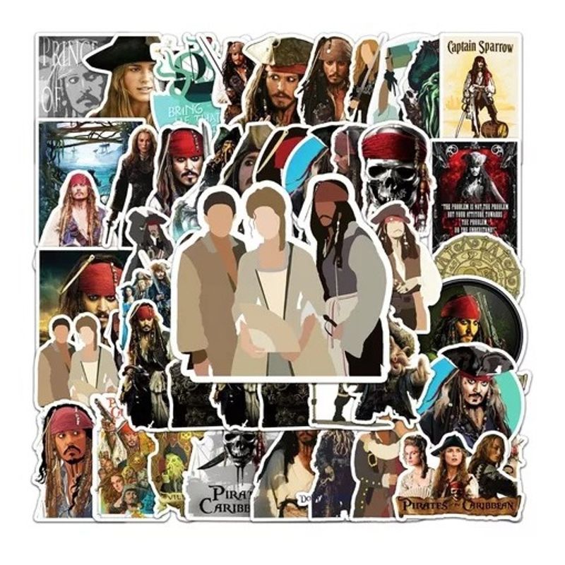 GARSIL - 50 Stickers De Piratas Del Caribe - Etiquetas Autoadhesivas