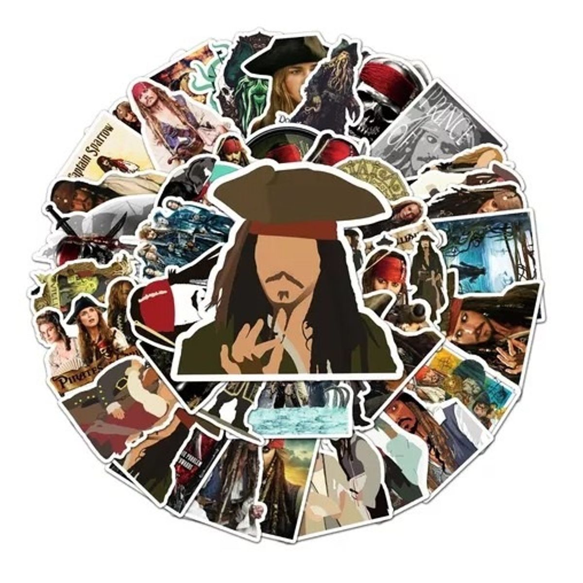 GARSIL - 50 Stickers De Piratas Del Caribe - Etiquetas Autoadhesivas