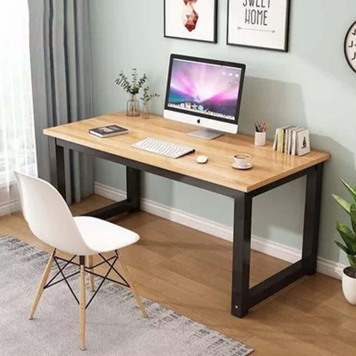 CRUSEC - Escritorio De Estudio Para Oficina En Casa Negro Beige