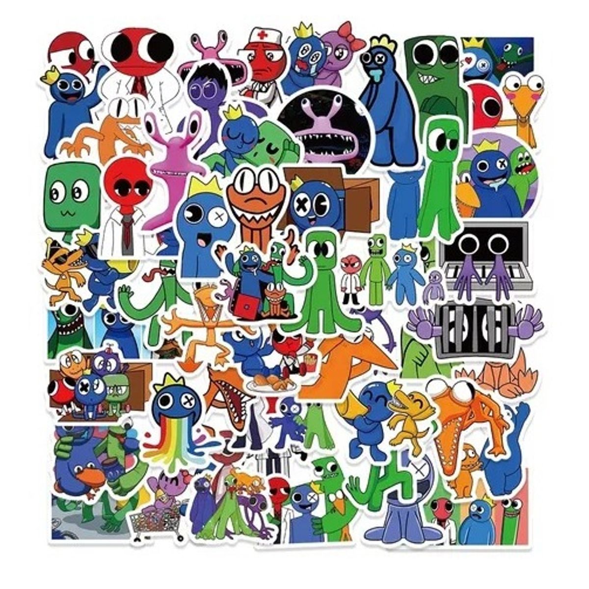 GARSIL - 50 Stickers De Rainbow Friends Roblox - Etiquetas Autoadhesivas