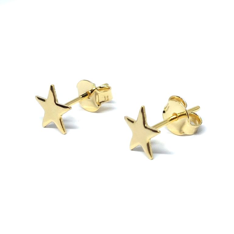 Aros Mini Estrella Fina Enchapado Oro 18K Dorado TALLA UNICA
