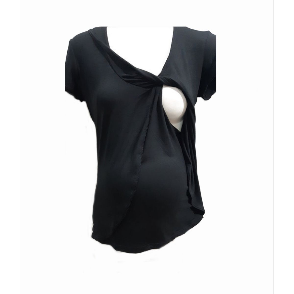 DMOM - Polera Maternal y Lactancia en Capas color Negro