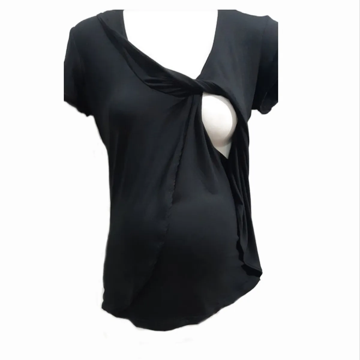 DMOM - Polera Maternal y Lactancia en Capas color Negro