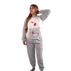 MEDIA LUNA - Pijama Mujer Polar Sherpa Diseño Fruti Osito