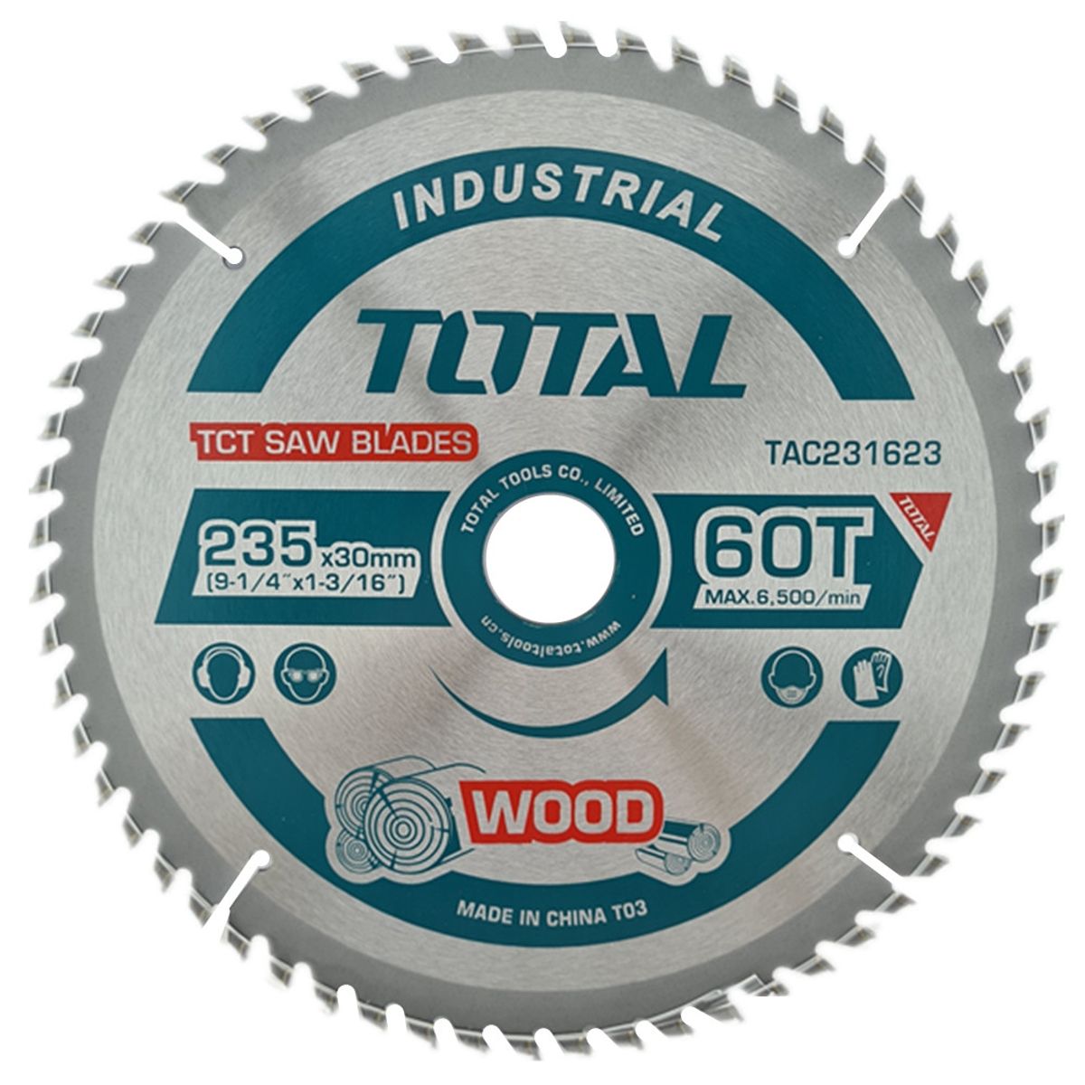 TOTAL TOOLS - Disco De Corte Sierra 9 1/4 235mm 60 Dientes Total Tac231623