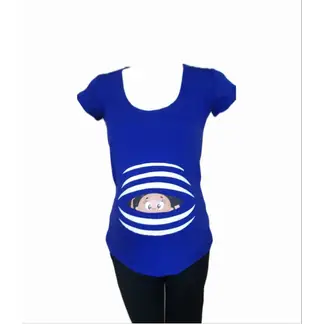DMOM - Polera Maternal Estampada color azulino