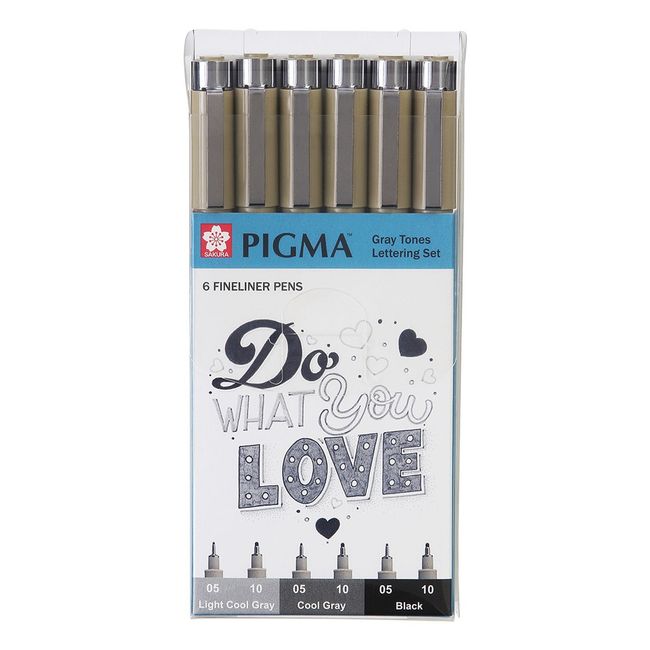 SAKURA - Set 6 tiralíneas Pigma Micron Monotonos