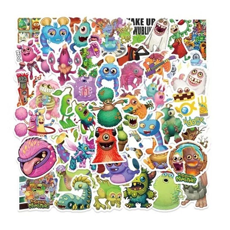 GENERICO - 50 Stickers De My Singing Monsters - Etiquetas Autoadhesivas