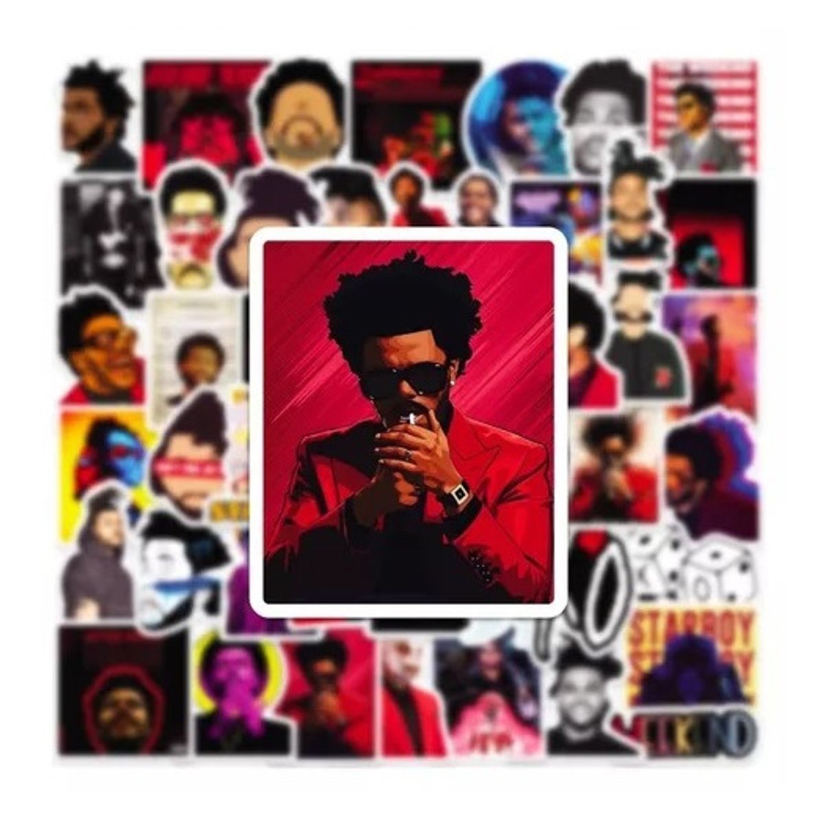 GARSIL - 50 Stickers De The Weeknd - Etiquetas Autoadhesivas