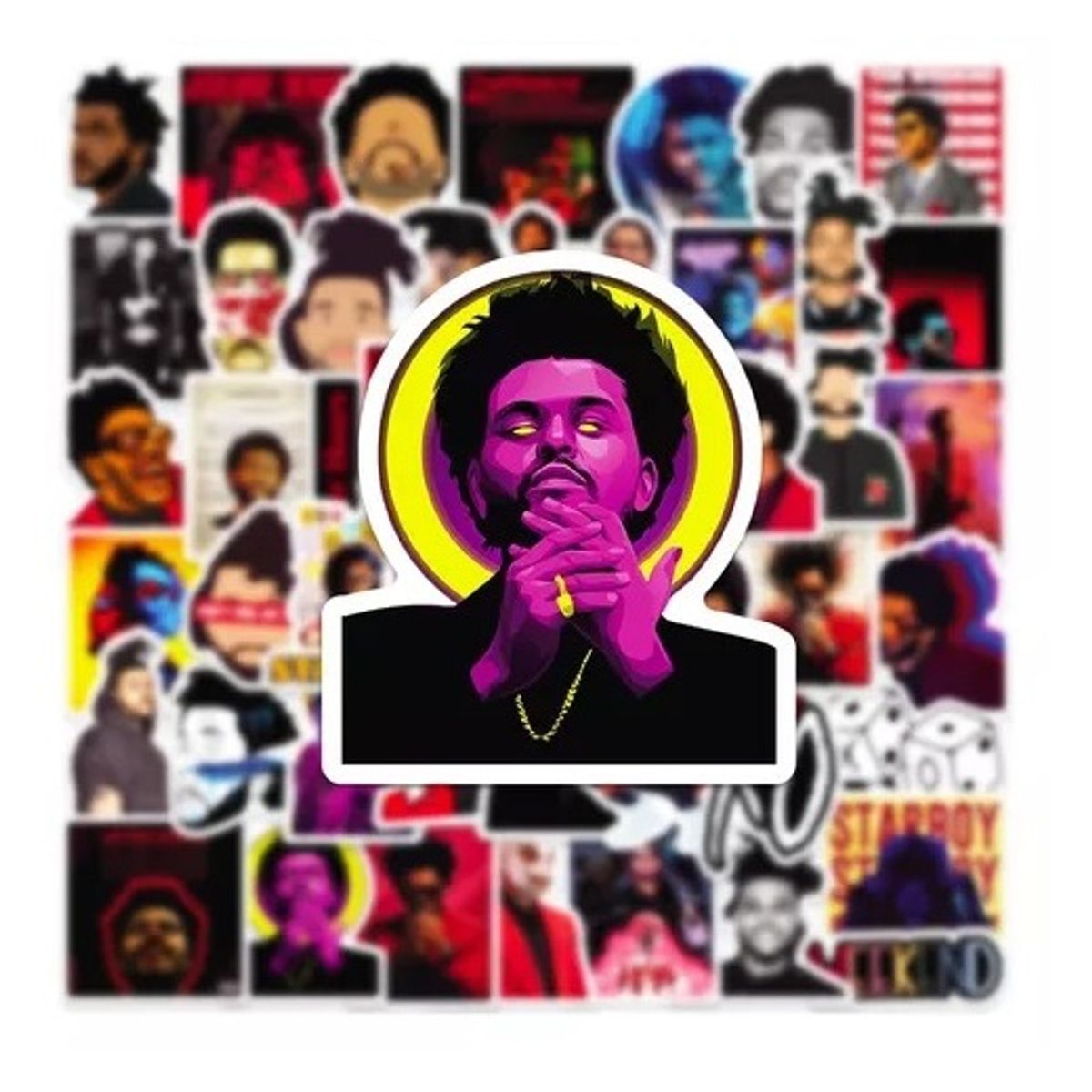 GARSIL - 50 Stickers De The Weeknd - Etiquetas Autoadhesivas