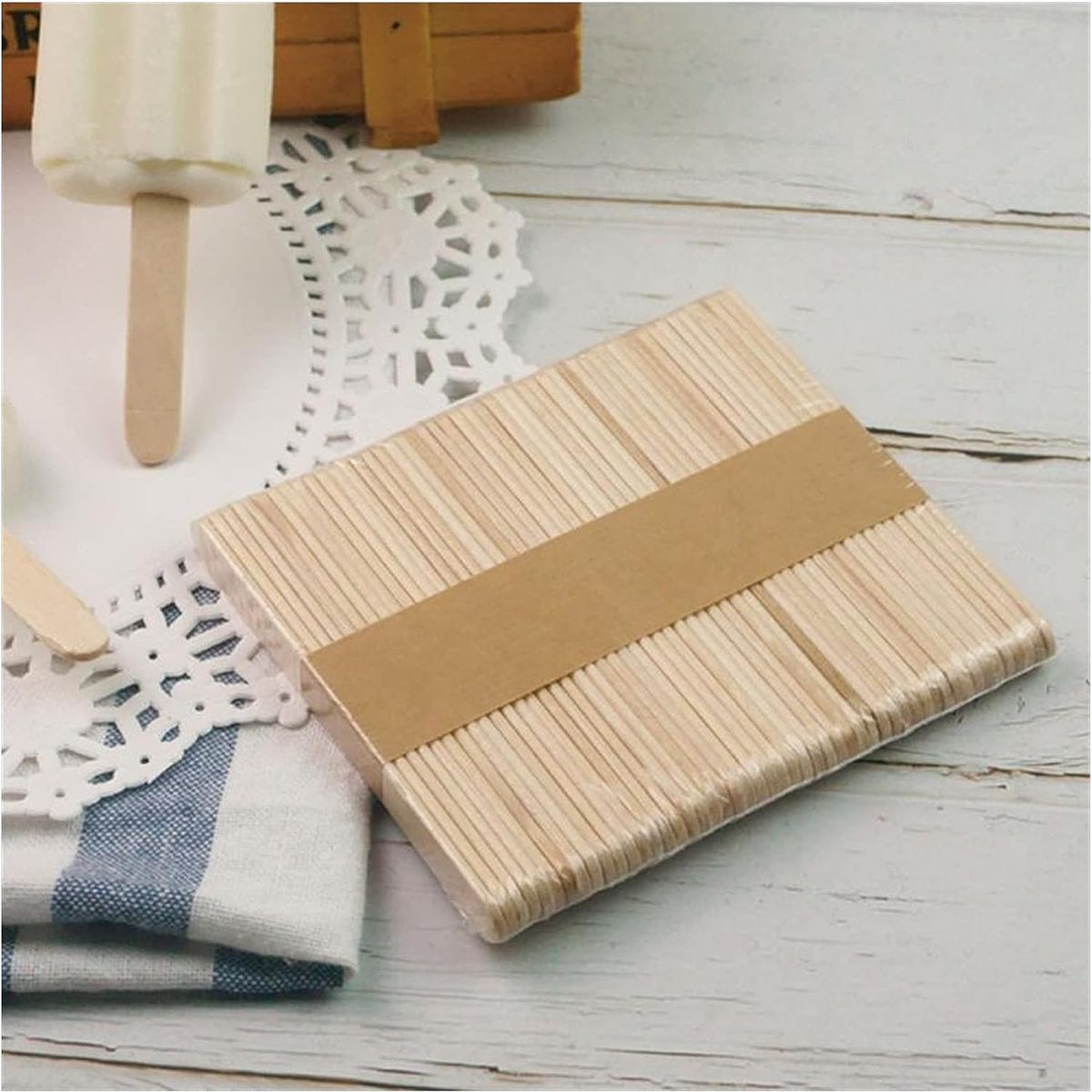 GENERICO - Pack 100 Pcs Palitos De Helado Palitos Didácticos Naturales