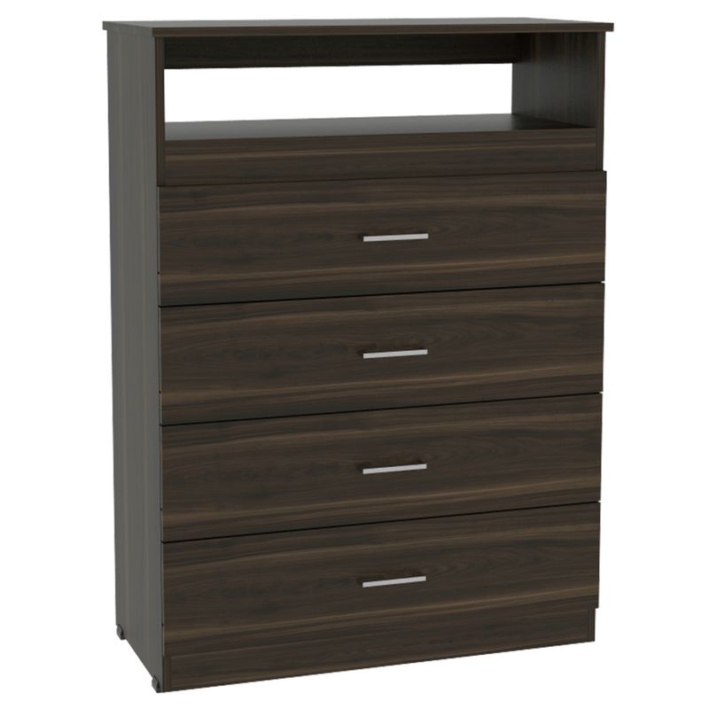 FMFURNITURE - Comoda TV 80" 4 Cajones - Café Oscuro 109.8x80x37.55 cm