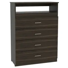 FMFURNITURE - Comoda TV 80" 4 Cajones - Café Oscuro 109.8x80x37.55 cm
