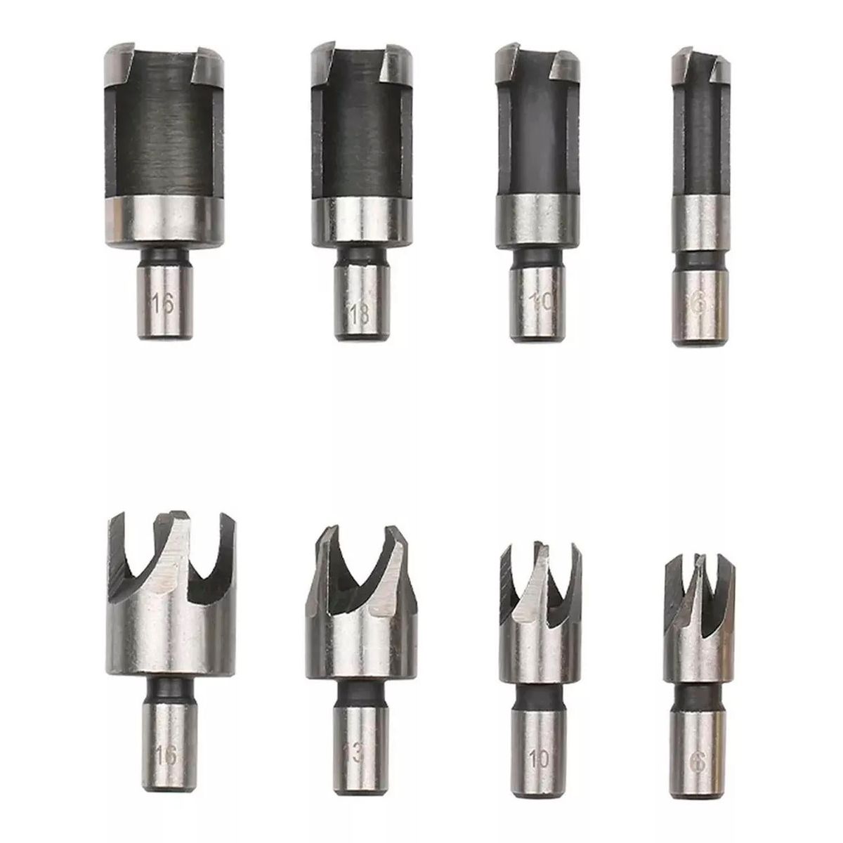 KAMASA - Kit Juego Brocas De Avellanado Carpinteria Chaflan 8 Pcs Km